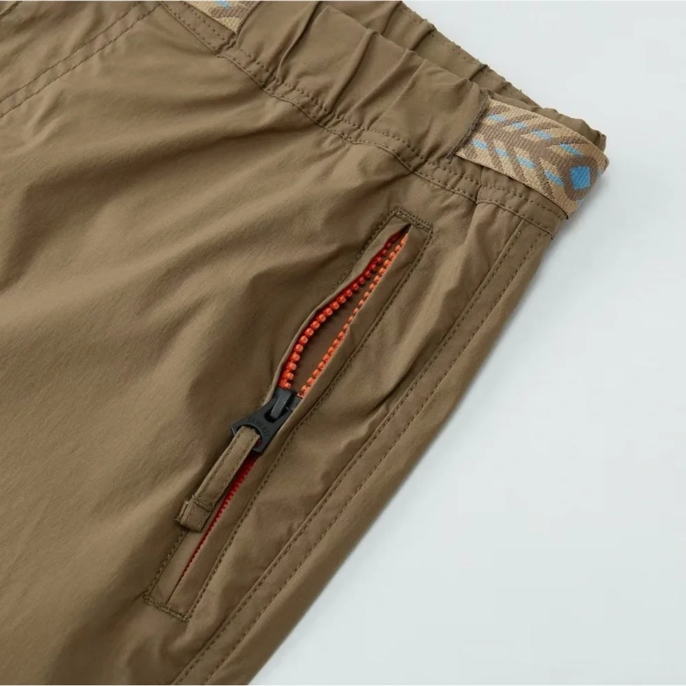 Faherty Rockpoint Belted Cotton-Blend Shell Hybrid Shorts Tan Brown XL